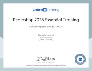 CertificateOfCompletion_Photoshop 2025 Essential Training